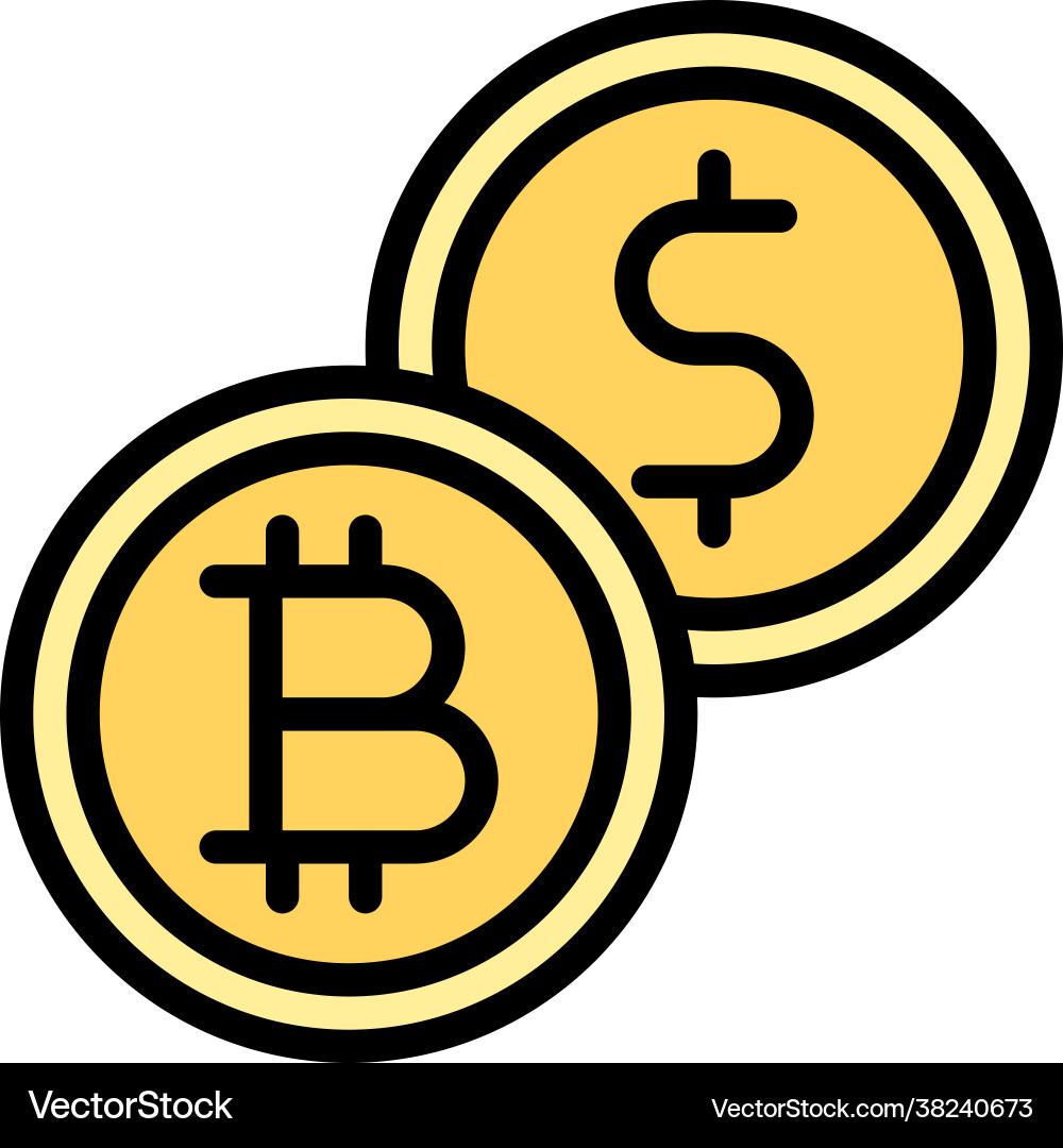 Bitcoin and dollar coin icon cryptocurrency – Royalty-Free Vector |  VectorStock