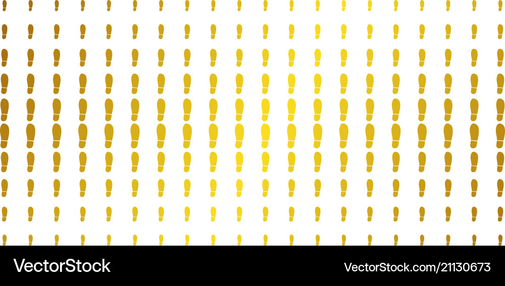 Boot footprint golden halftone array Vector Image