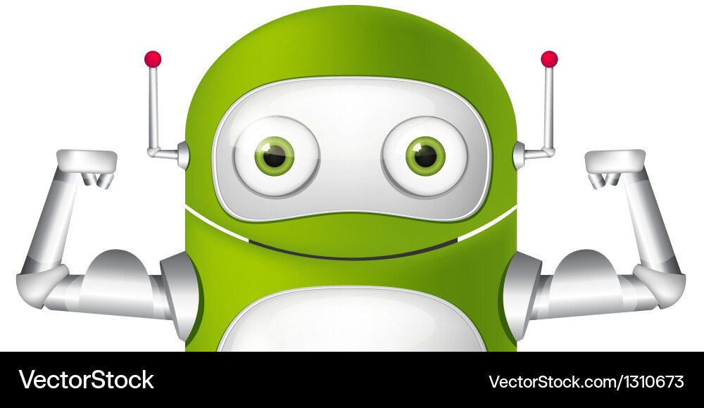 Cheerful Robot Character vector image