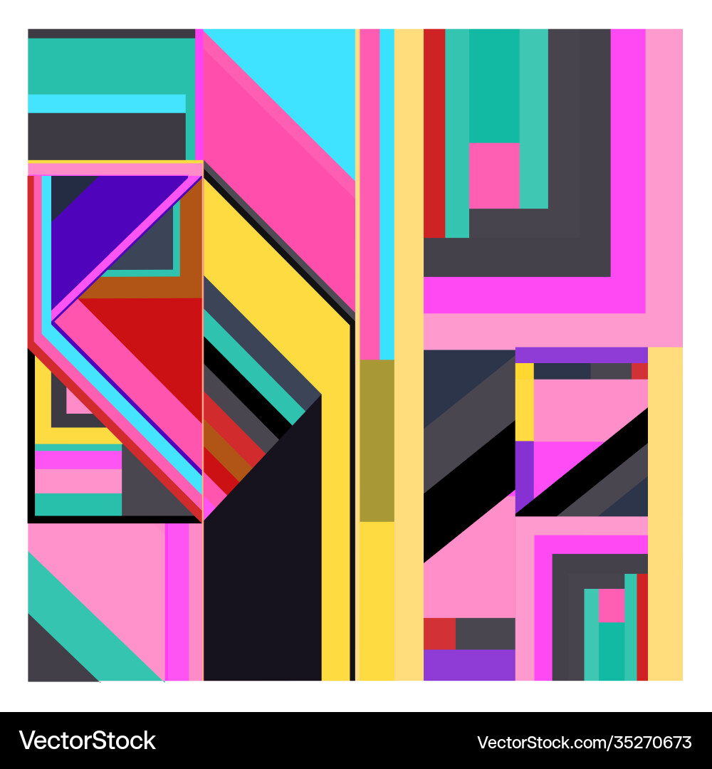Colorful geometric and curve background pattern Vector Image