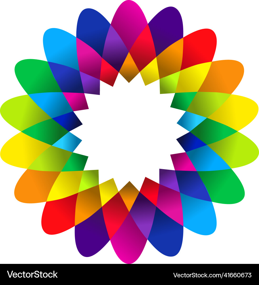 Colour flower logo (41660673) – Free Vector | VectorStock, image size:984x1080