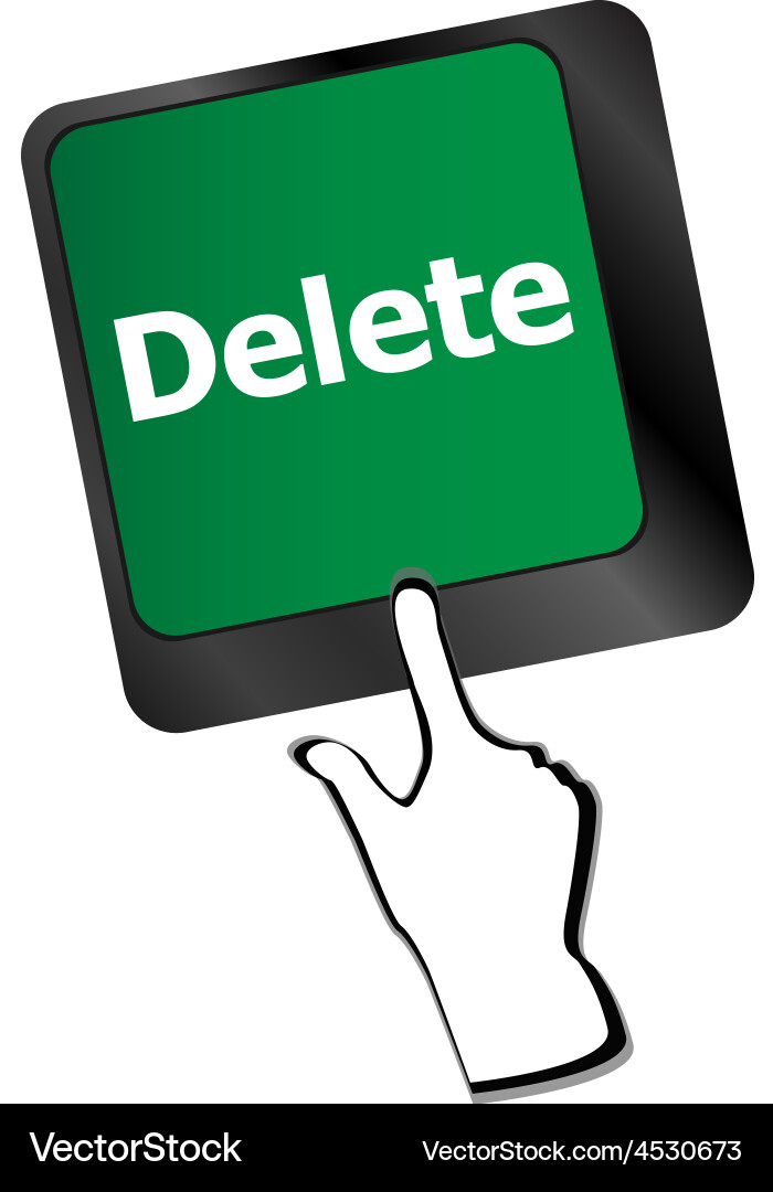 Computer keyboard - red key delete business vector image
