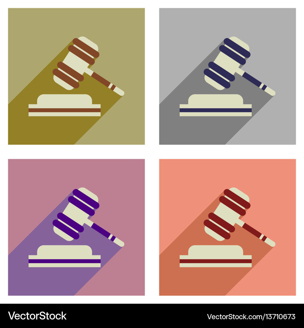 Concept of flat icons with long shadow judge vector image