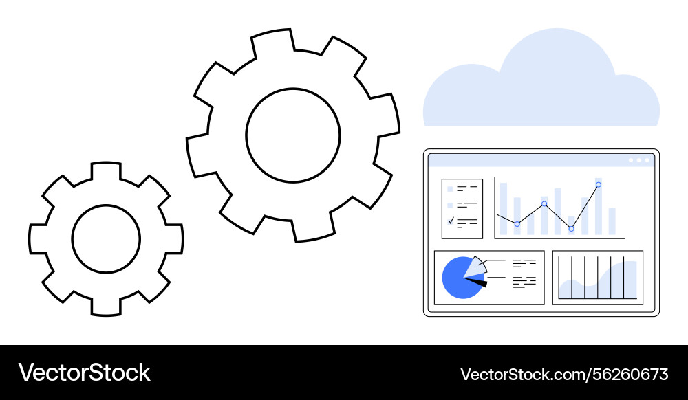 Data analytics dashboard with cloud integration Data analytics dashboard with cloud integration vector image