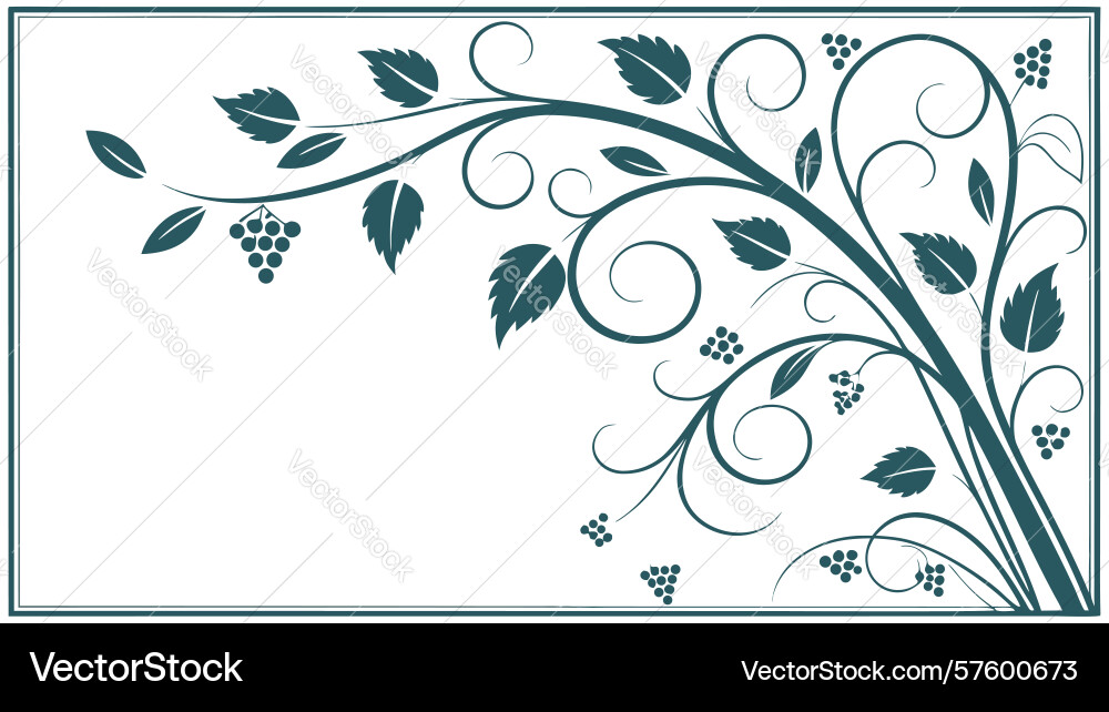 Decorative corner scroll feather design element Vector Image