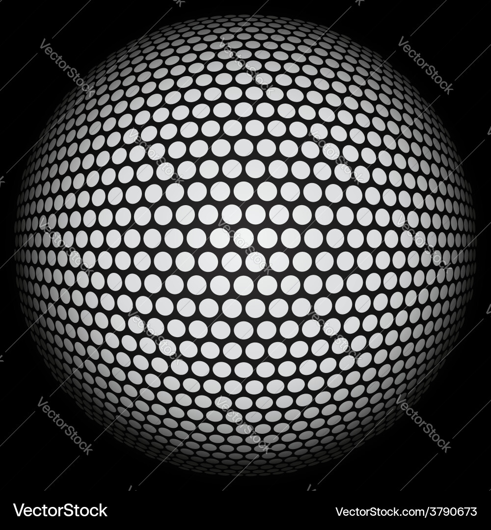 Dotted halftone sphere Royalty Free Vector Image