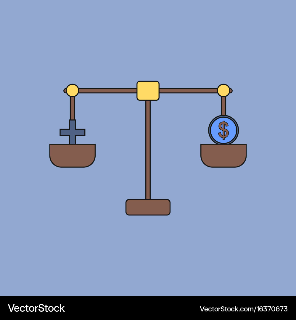 Flat icon design collection scales with cross Vector Image