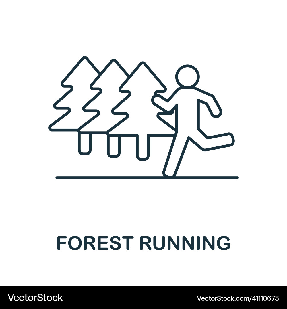 Forest running icon line element from gym Vector Image
