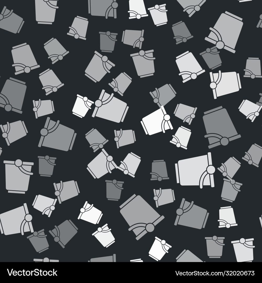 Grey bucket icon isolated seamless pattern Grey bucket icon isolated seamless pattern vector image