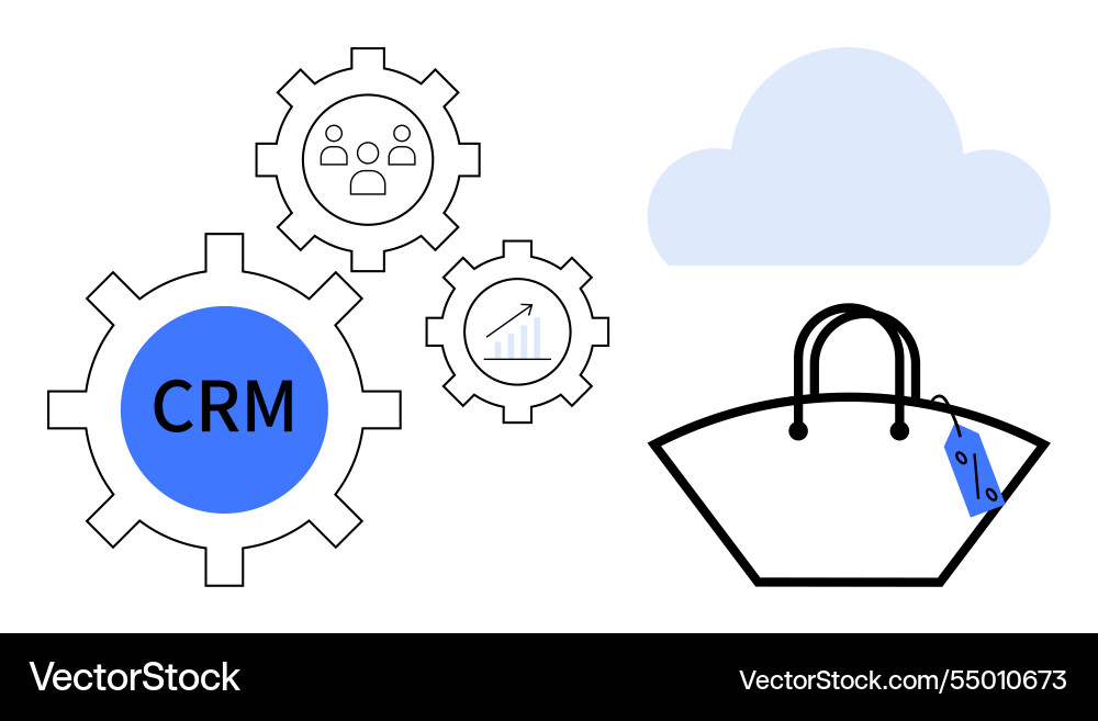 Integrating crm systems with e-commerce solutions Integrating crm systems with e-commerce solutions vector image