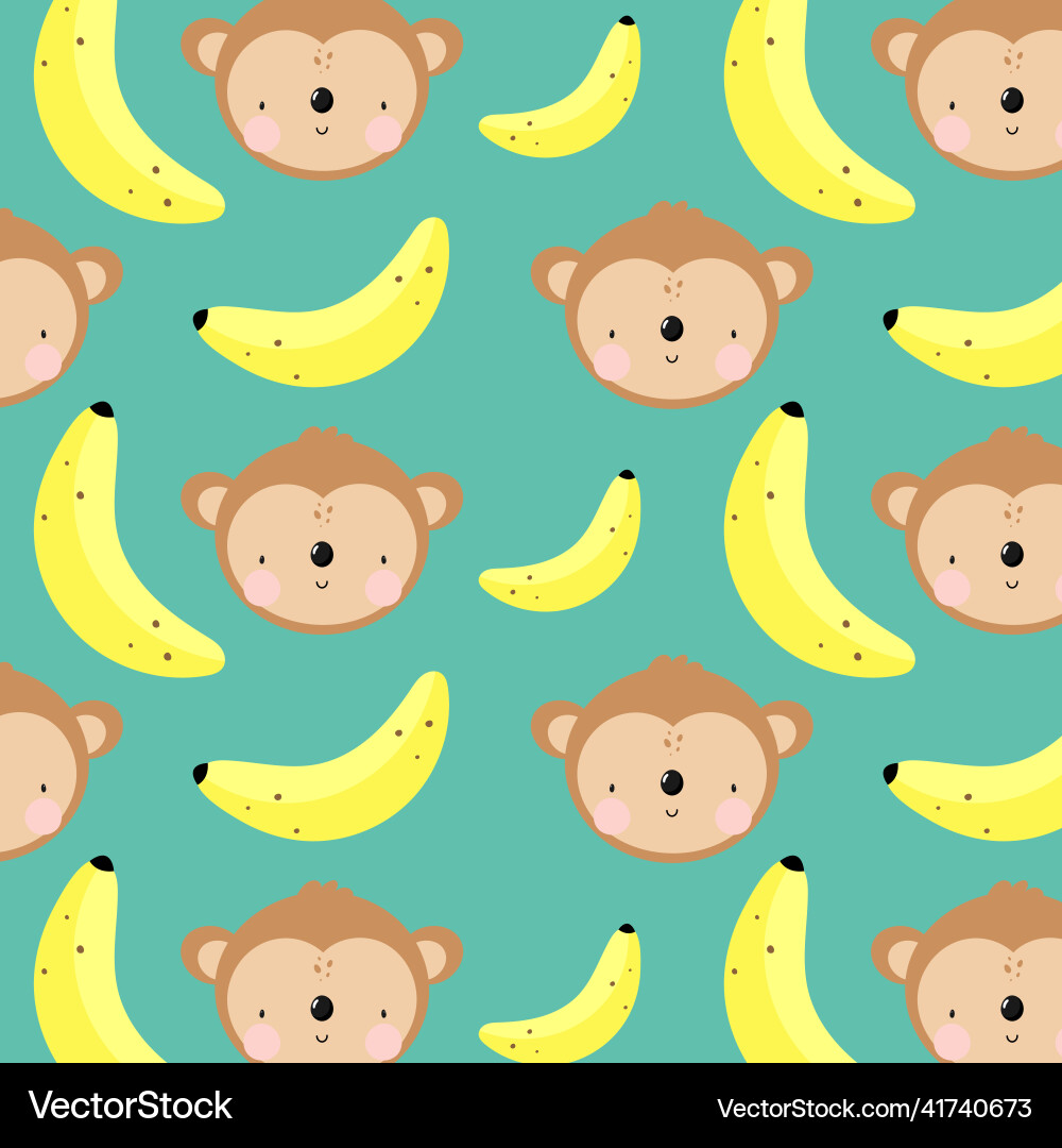 Monkey and banana pattern Vector Image