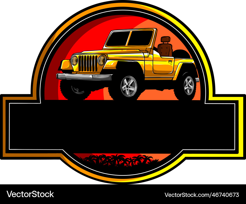 Off road car logo template Royalty Free Vector Image