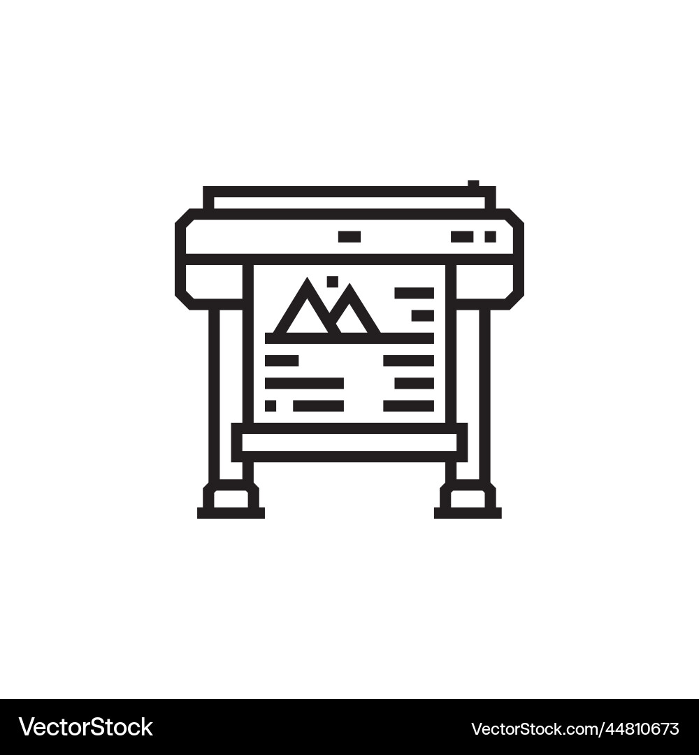 Plotter icon computer component outline vector image