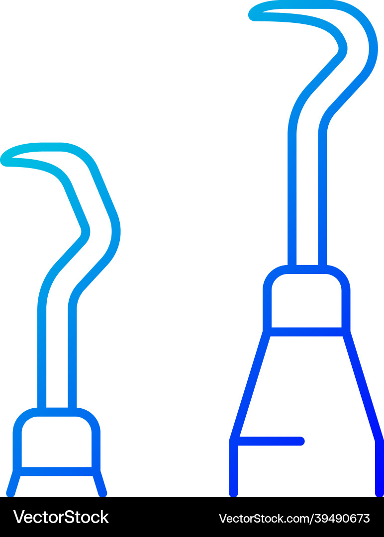 Scaler and curette gradient linear icon Scaler and curette gradient linear icon vector image
