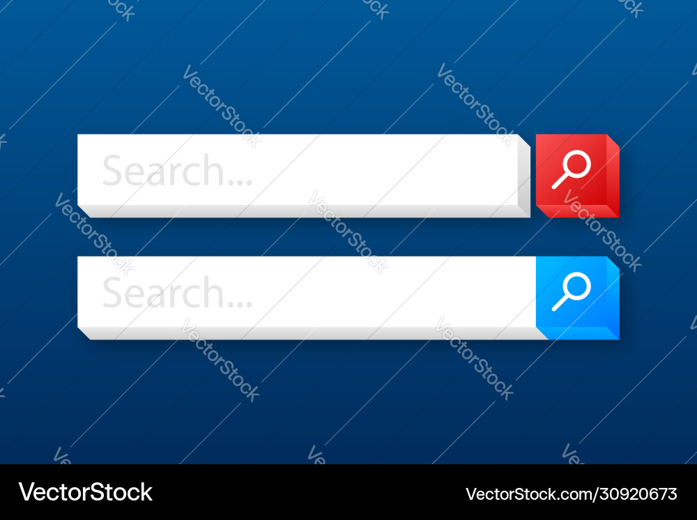 Set search bar element design boxes Vector Image