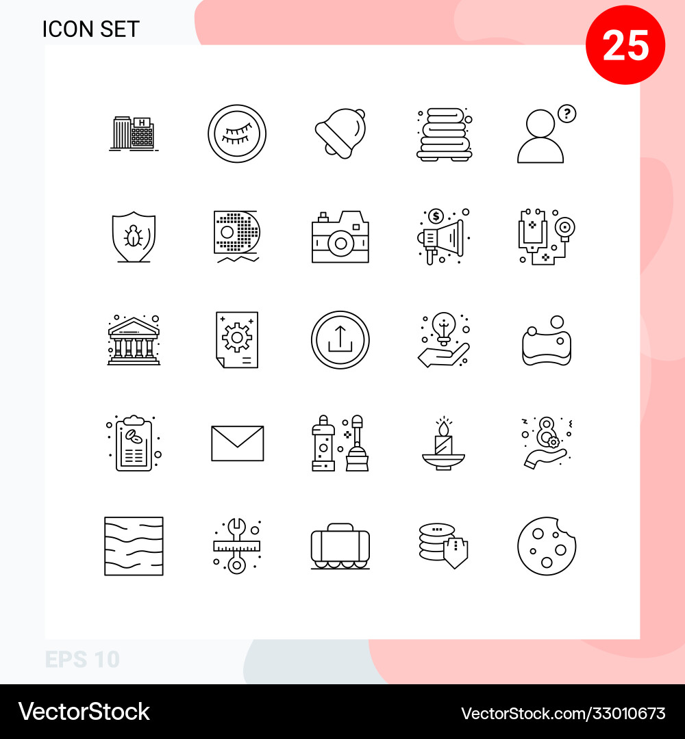 Stock icon pack 25 line signs and symbols Vector Image
