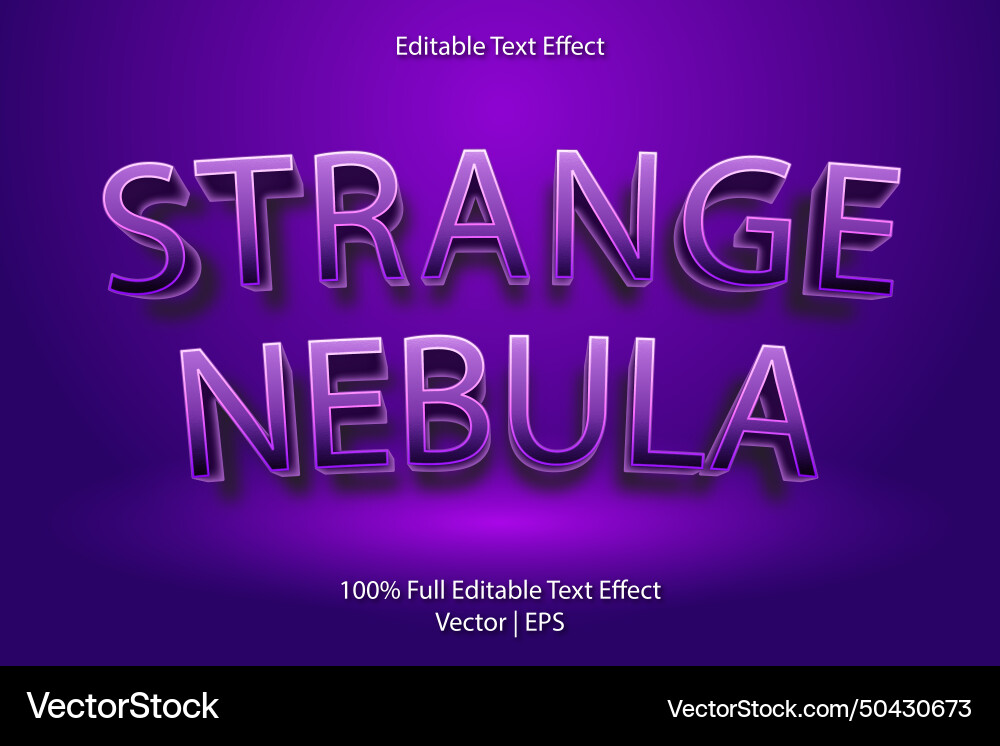 Strange nebula editable text effect retro style Strange nebula editable text effect retro style Vector Image