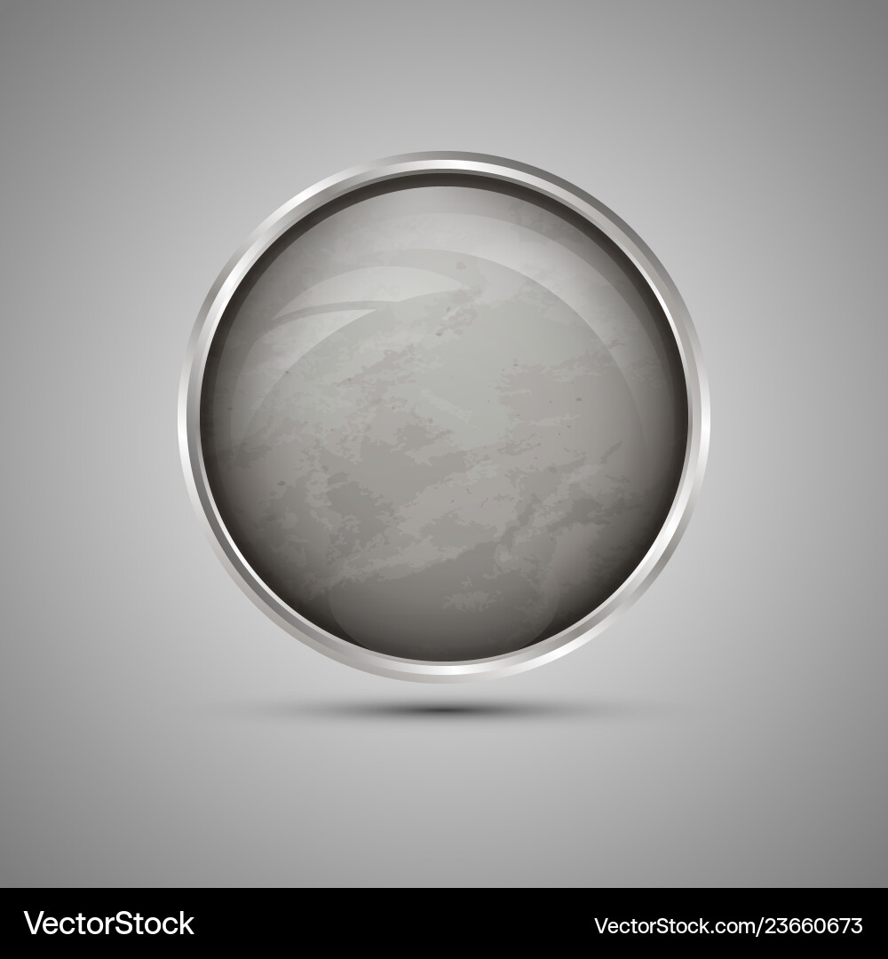 Textured button with metallic stroke vector image