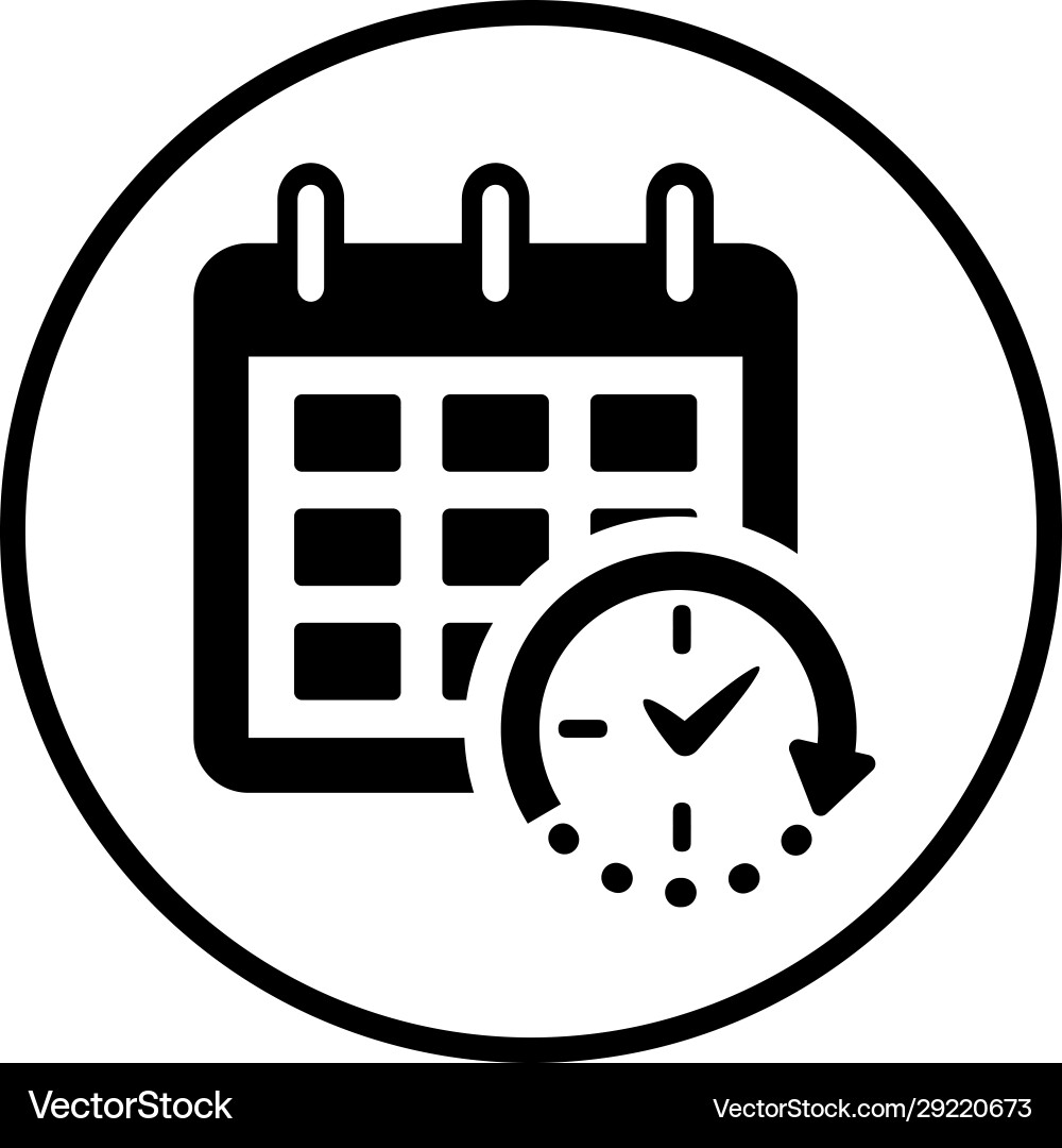 Timer event delivery date schedule icon Vector Image