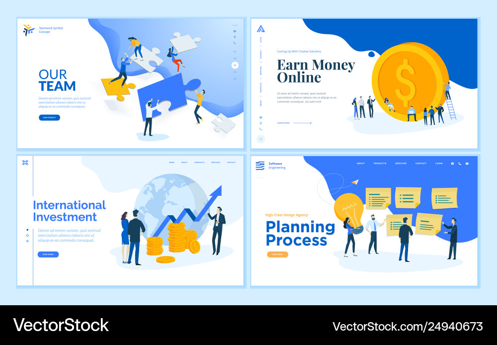 Web page design templates collection Web page design templates collection vector image