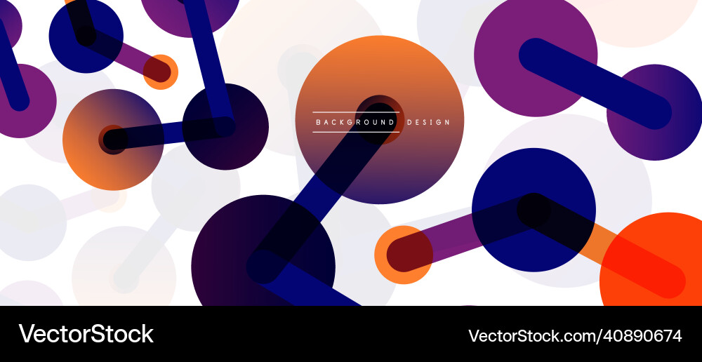Abstract background round dots connected by lines Vector Image