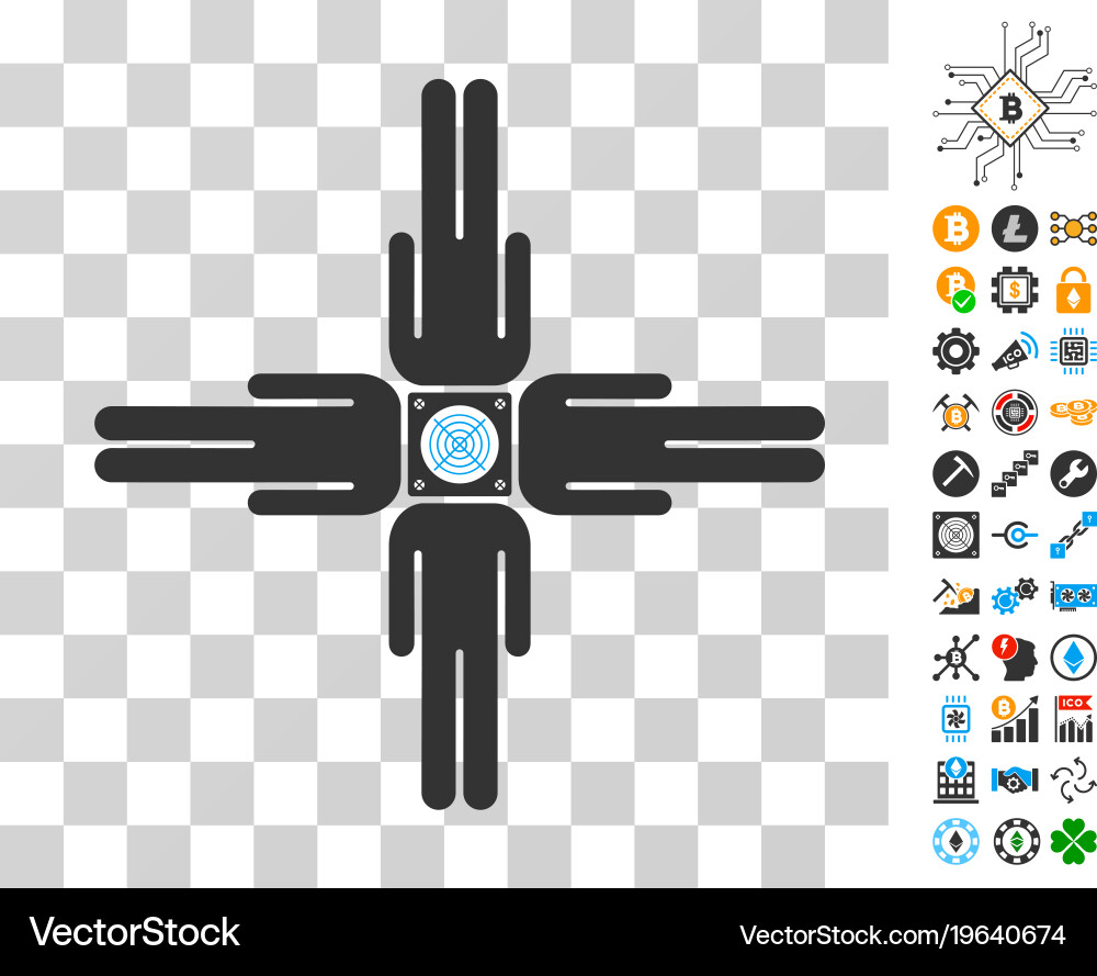 Asic Mining Pool Users Icon vector image