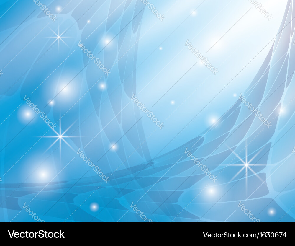 Background with blue abstraction and stars vector image