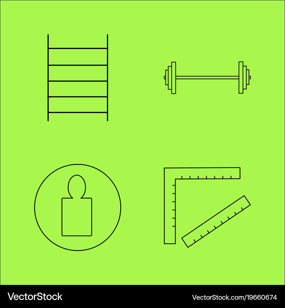 Basic content simple linear outline icon set vector image