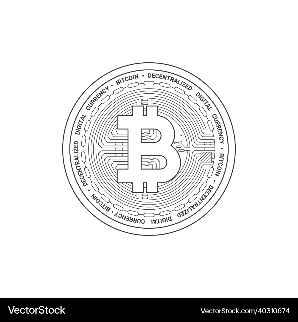 Bitcoin icon cryptocurrency logo digital – Royalty-Free Vector | VectorStock