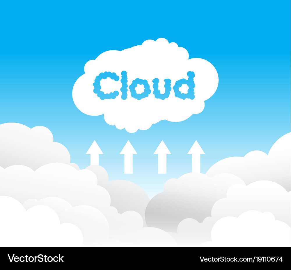 Cloud uploading concept background vector image