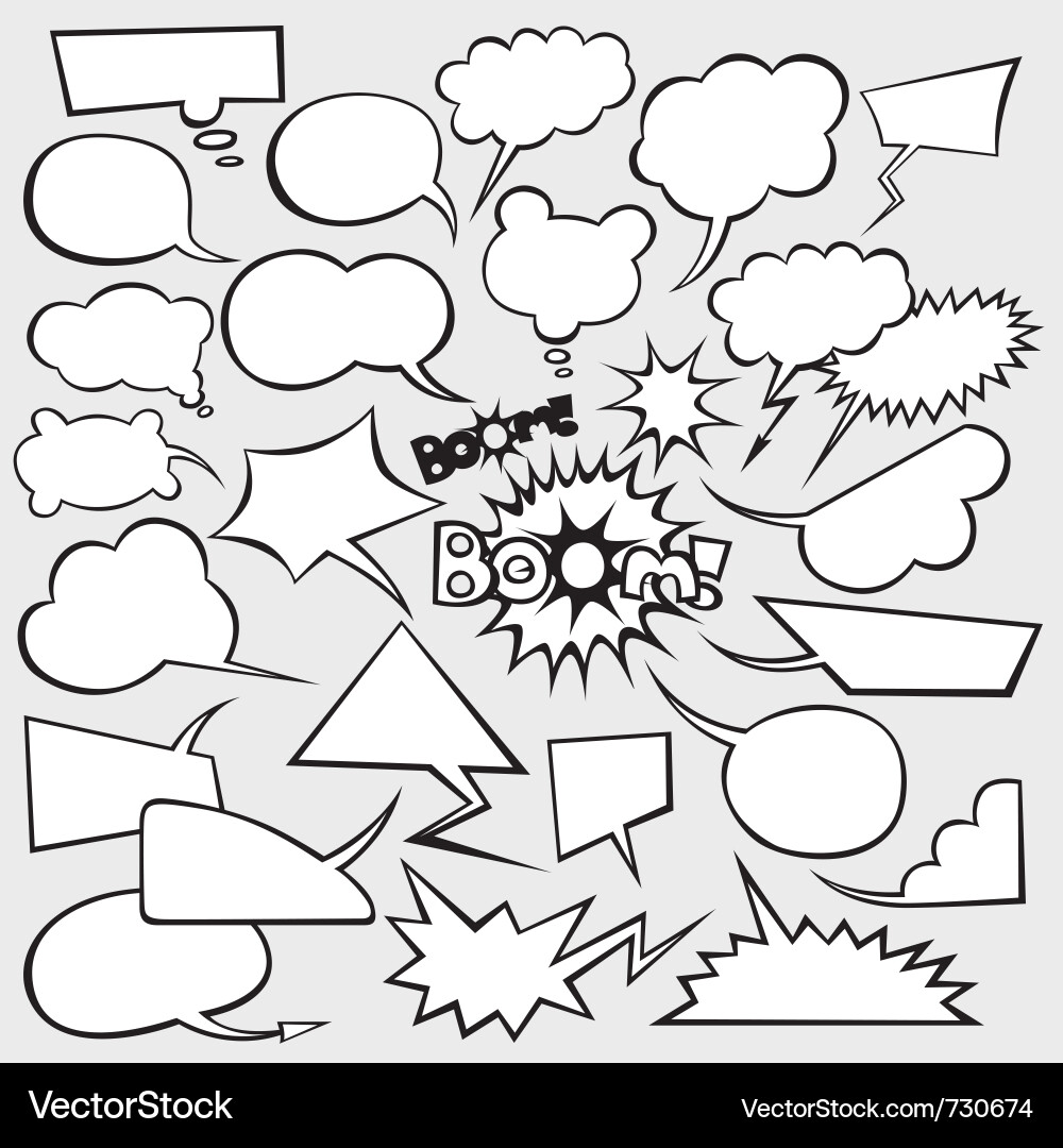 Comic Sprachblasenset Vektorbild