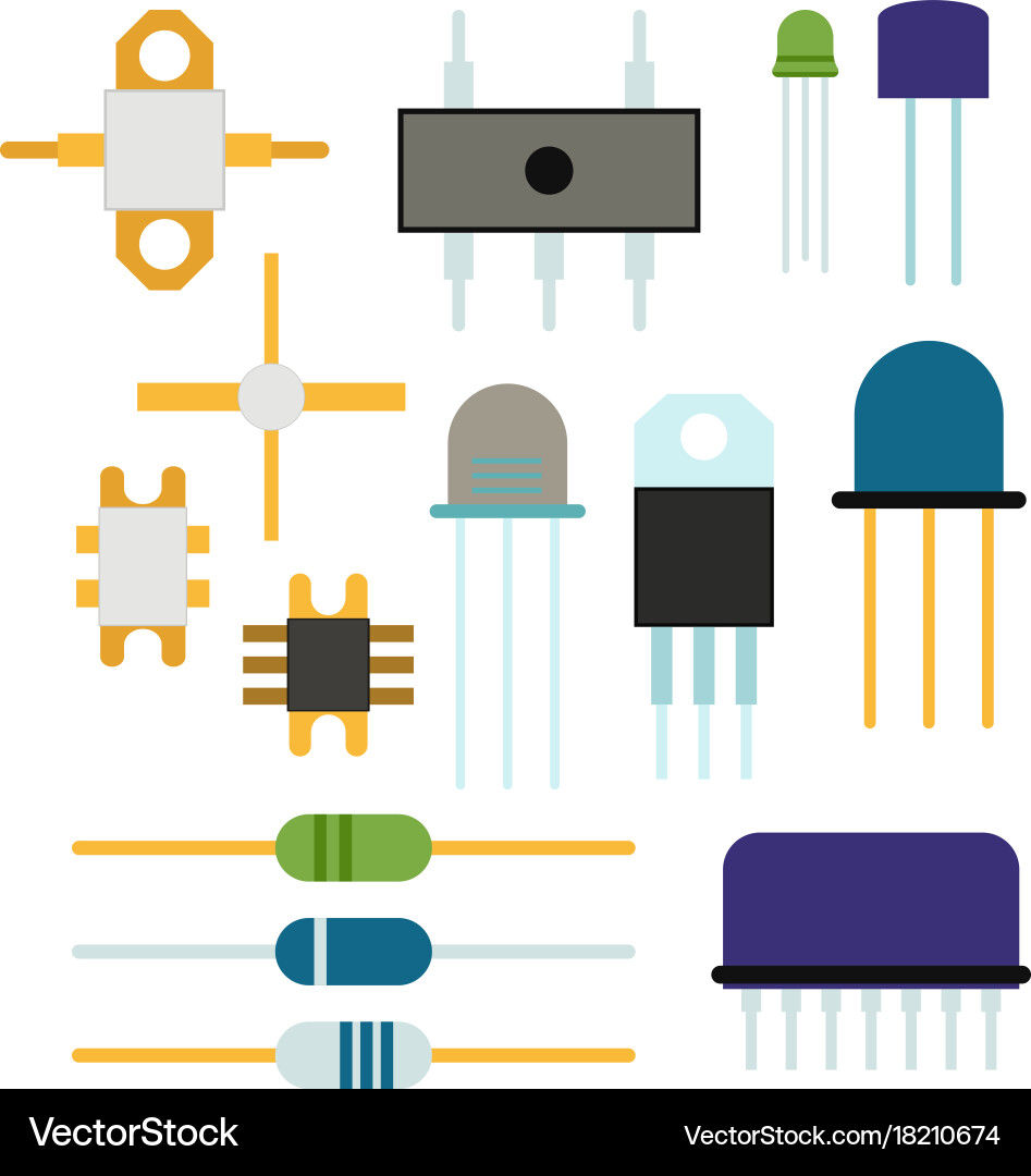 Computer chip technology processor circuit vector image