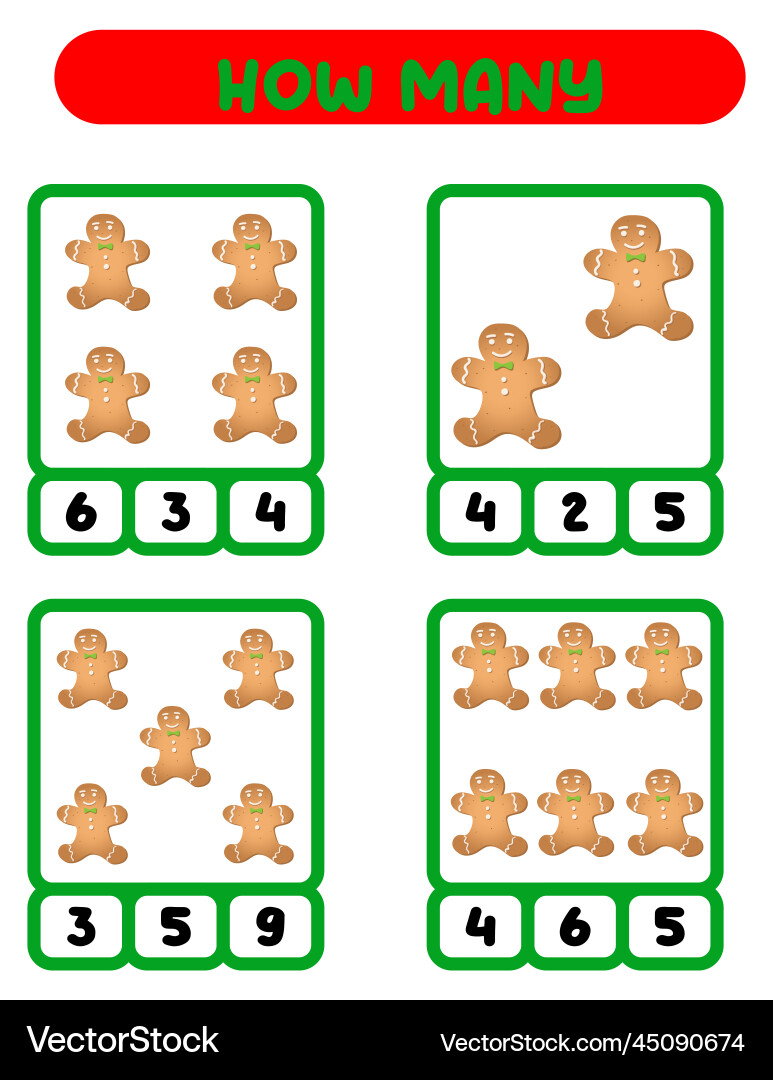 Count how many ginger man write down the answer Count how many ginger man write down the answer vector image
