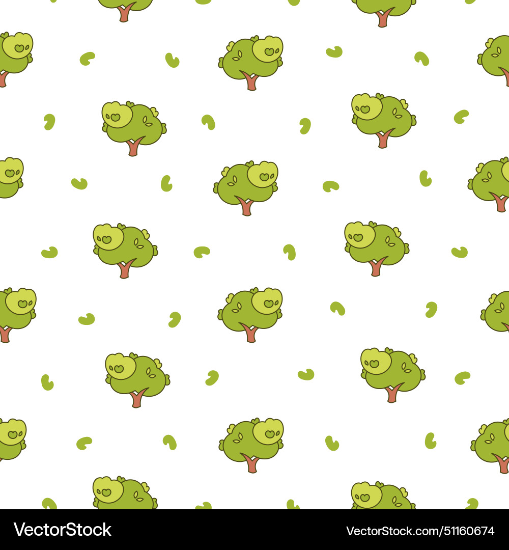 Deciduous tree seamless pattern forest flora vector image