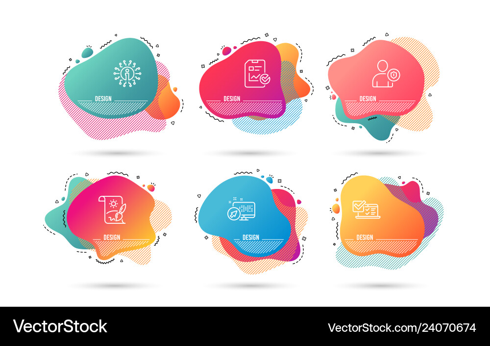 Dynamic liquid shapes set security report Dynamic liquid shapes set security report vector image