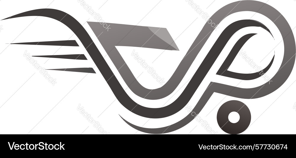 Dynamic shopping cart logo with abstract lines Vector Image