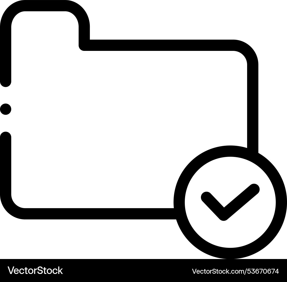 Folder icon thin linear style design isolated vector image