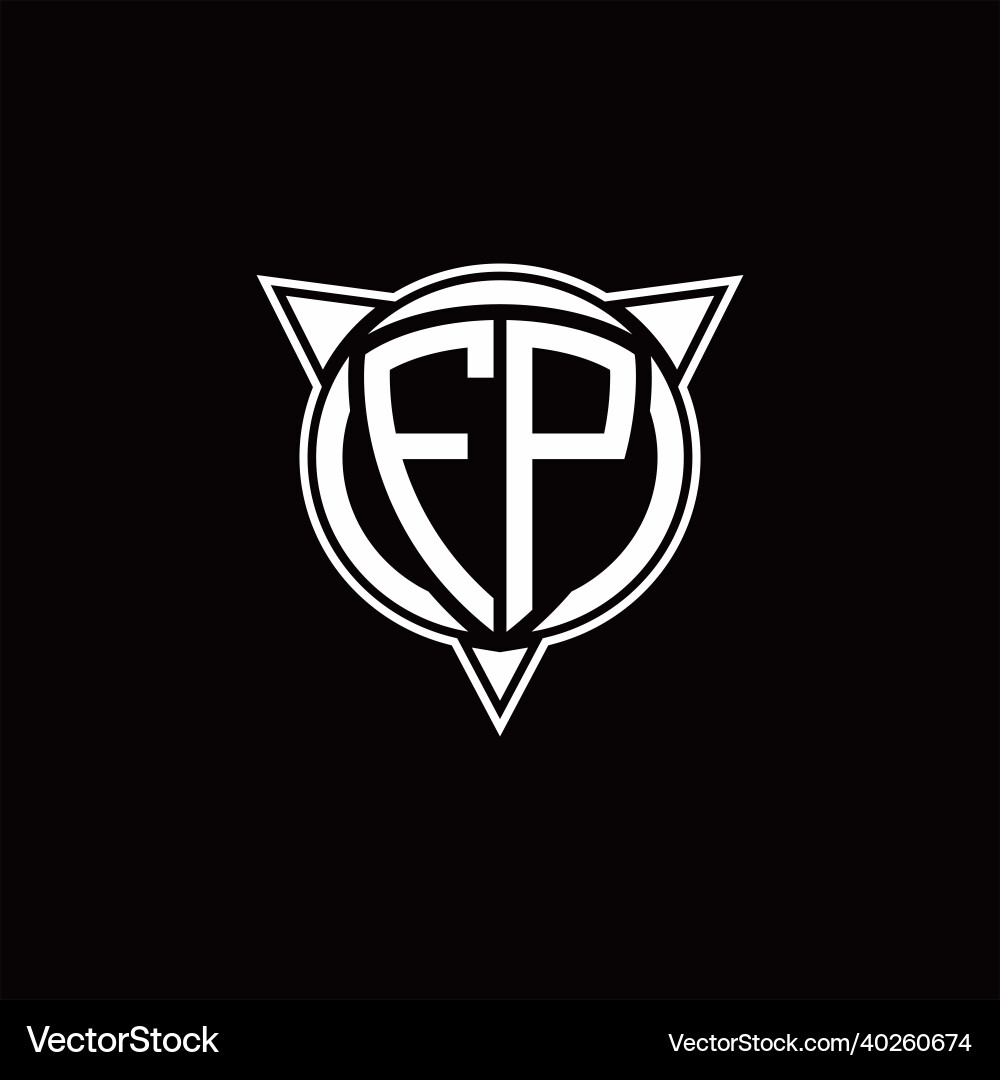 Fp logo monogram isolated with circle shape vector image