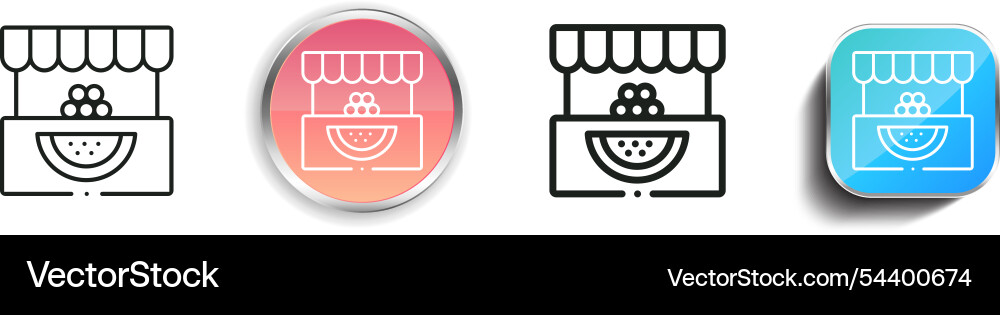 Fruit shop icon thin linear regular and button vector image