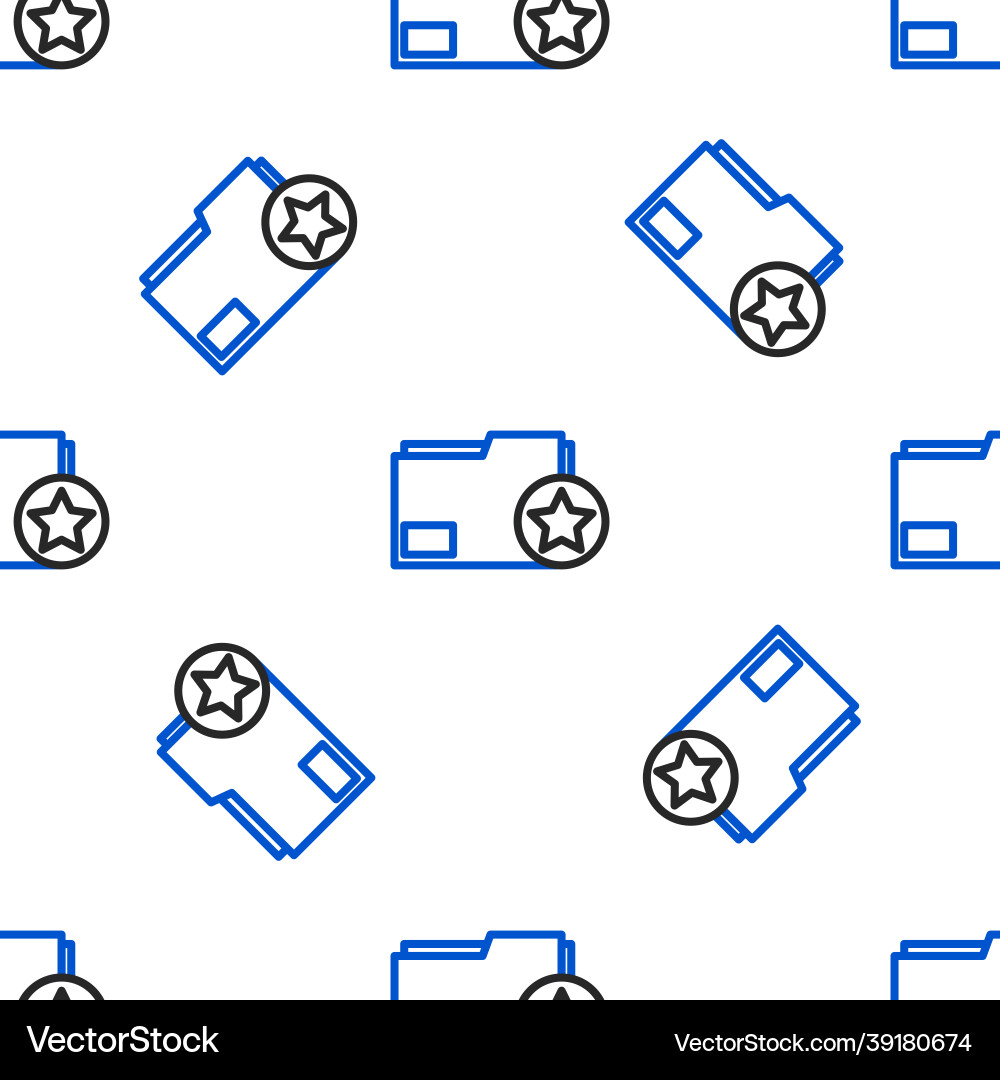 Line document folder with star icon isolated Line document folder with star icon isolated vector image