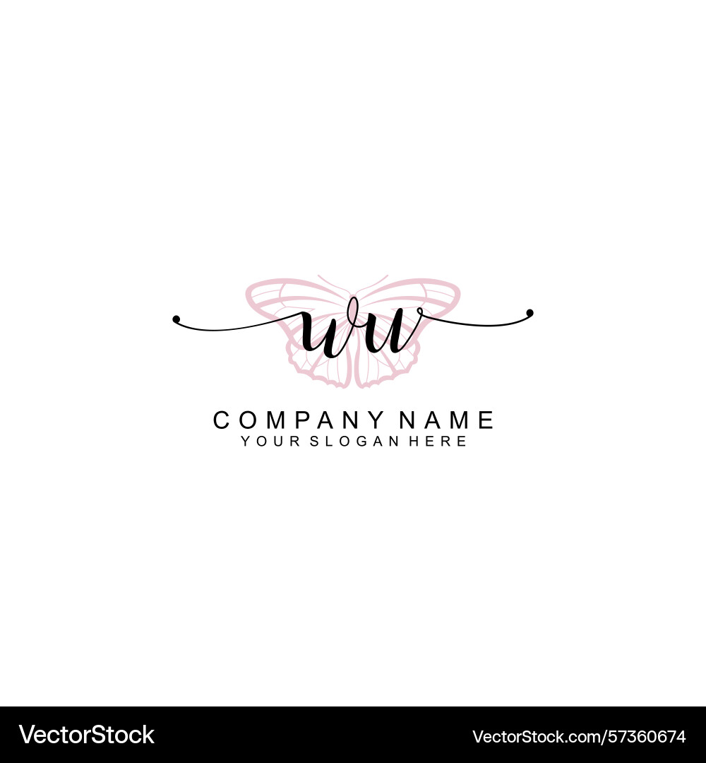 Minimalist handwritten wu initial logos with soft Minimalist handwritten wu initial logos with soft vector image