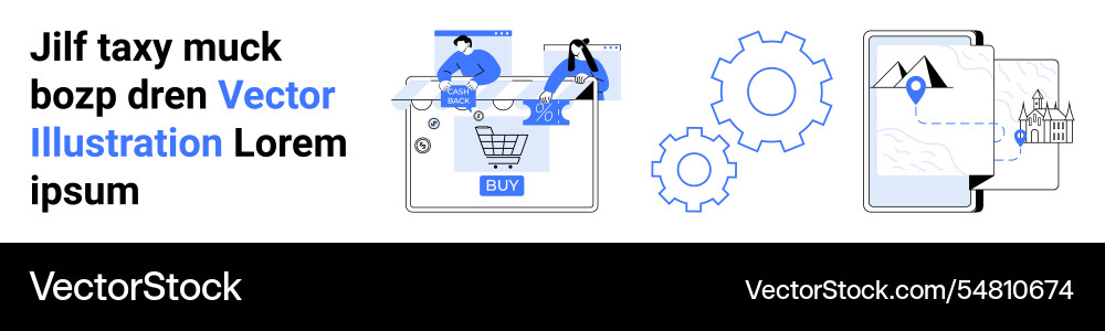 Online shopping data analytics and navigation Online shopping data analytics and navigation Vector Image