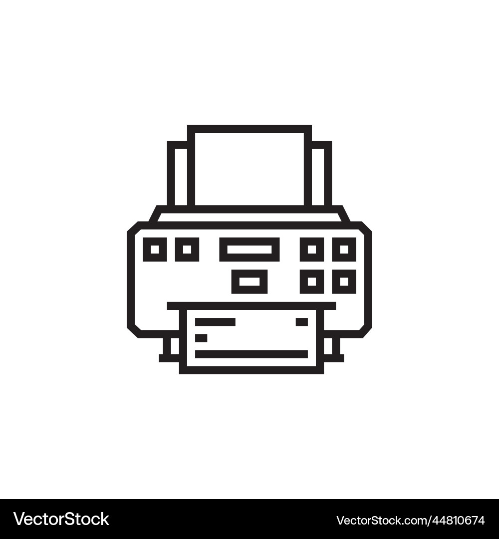 Printer icon computer component outline Printer icon computer component outline vector image