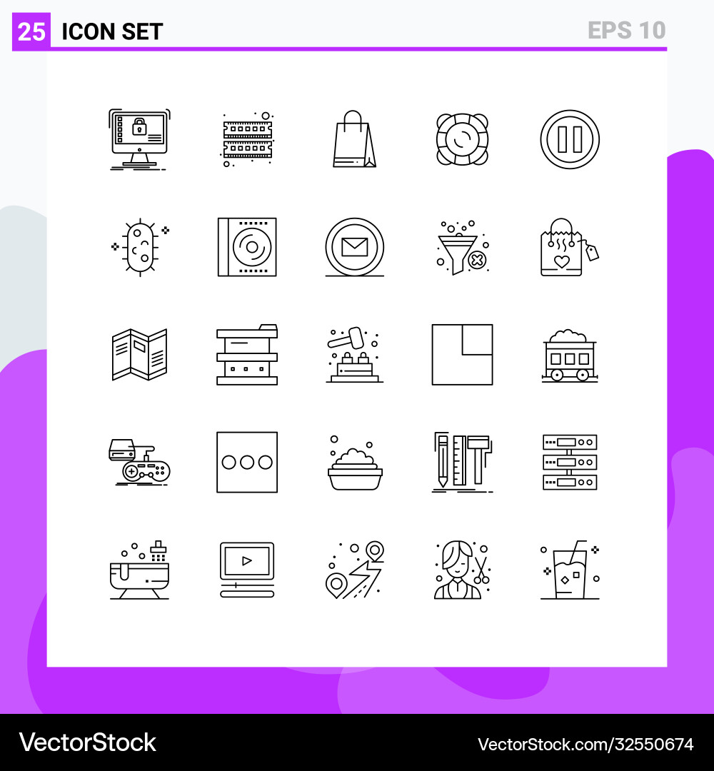 Set 25 lines on grid for music float ram vector image