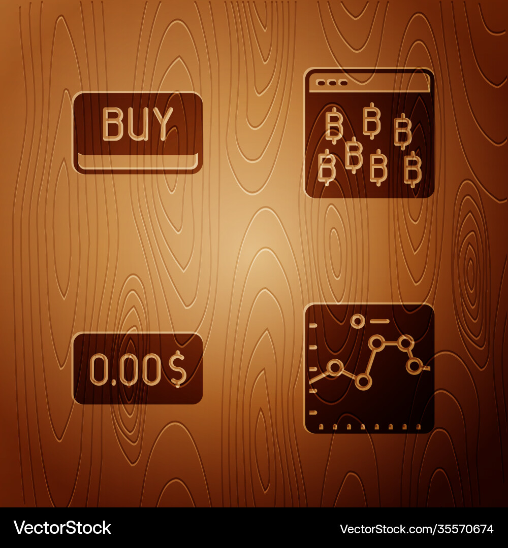 Set browser with growth graph buy button zero Set browser with growth graph buy button zero vector image