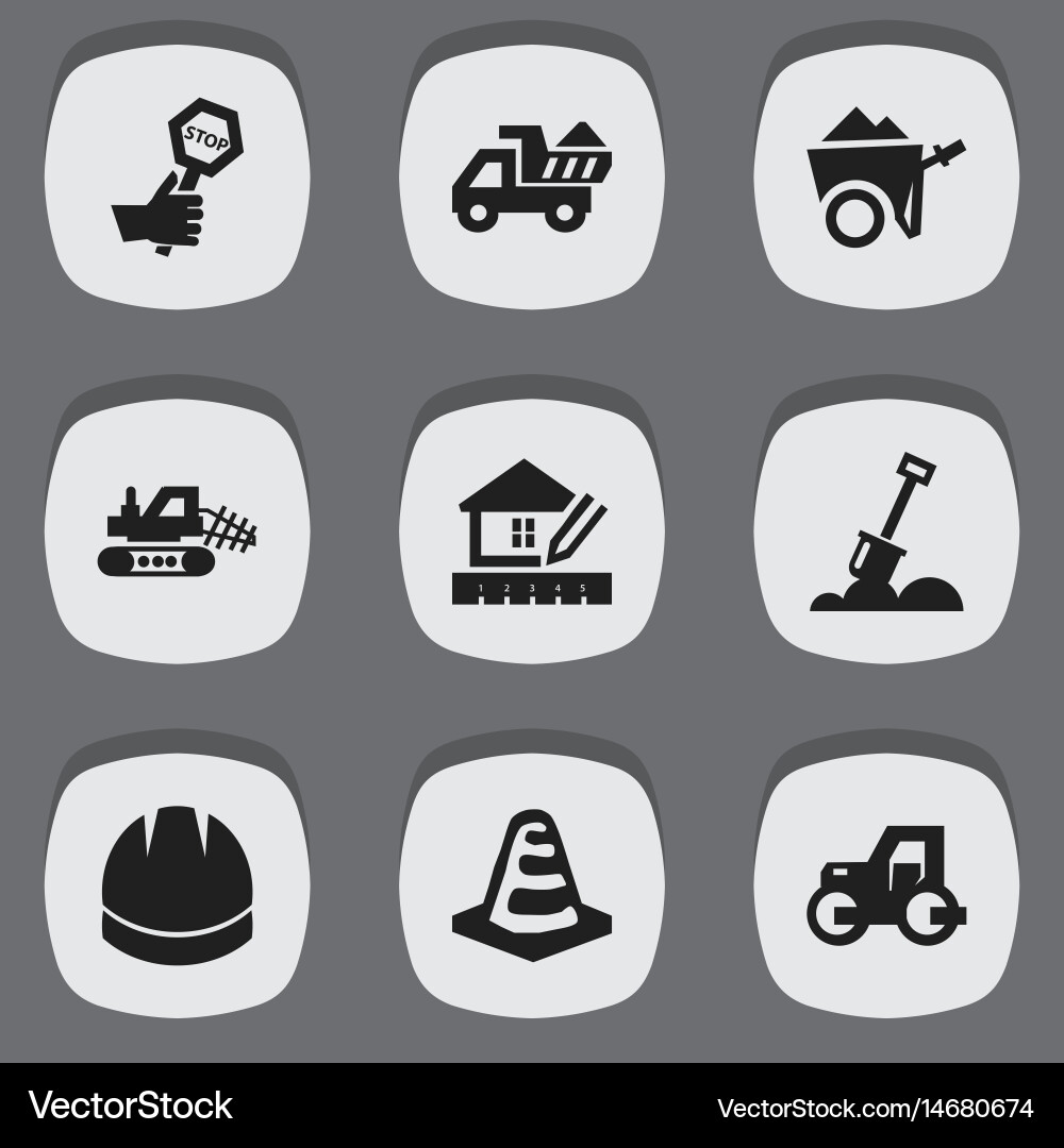 Set of 9 editable structure icons includes vector image