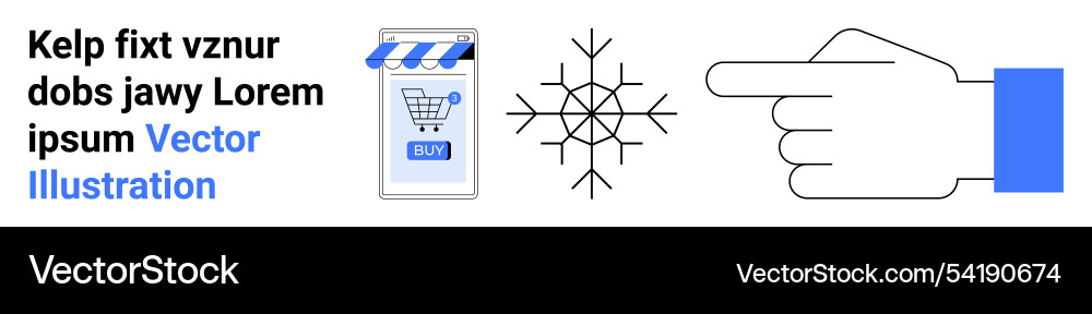 Shopping cart icon snowflake symbol and pointing Vector Image