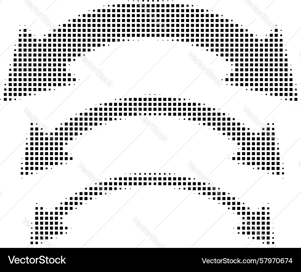 Square halftone double arrows set in different Square halftone double arrows set in different Vector Image