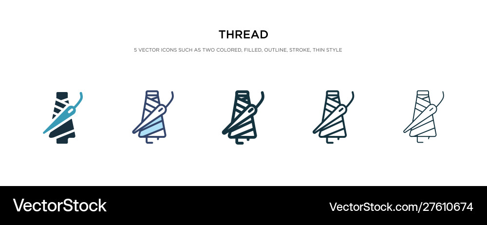 Thread icon in different style two colored vector image