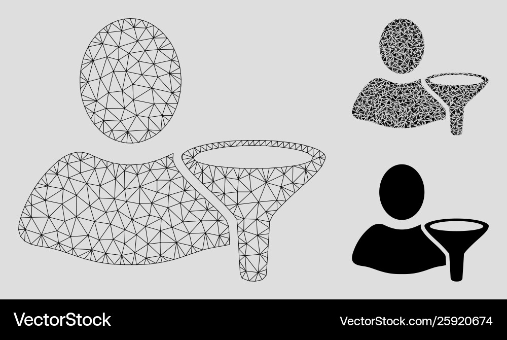 User filter mesh network model and triangle User filter mesh network model and triangle vector image